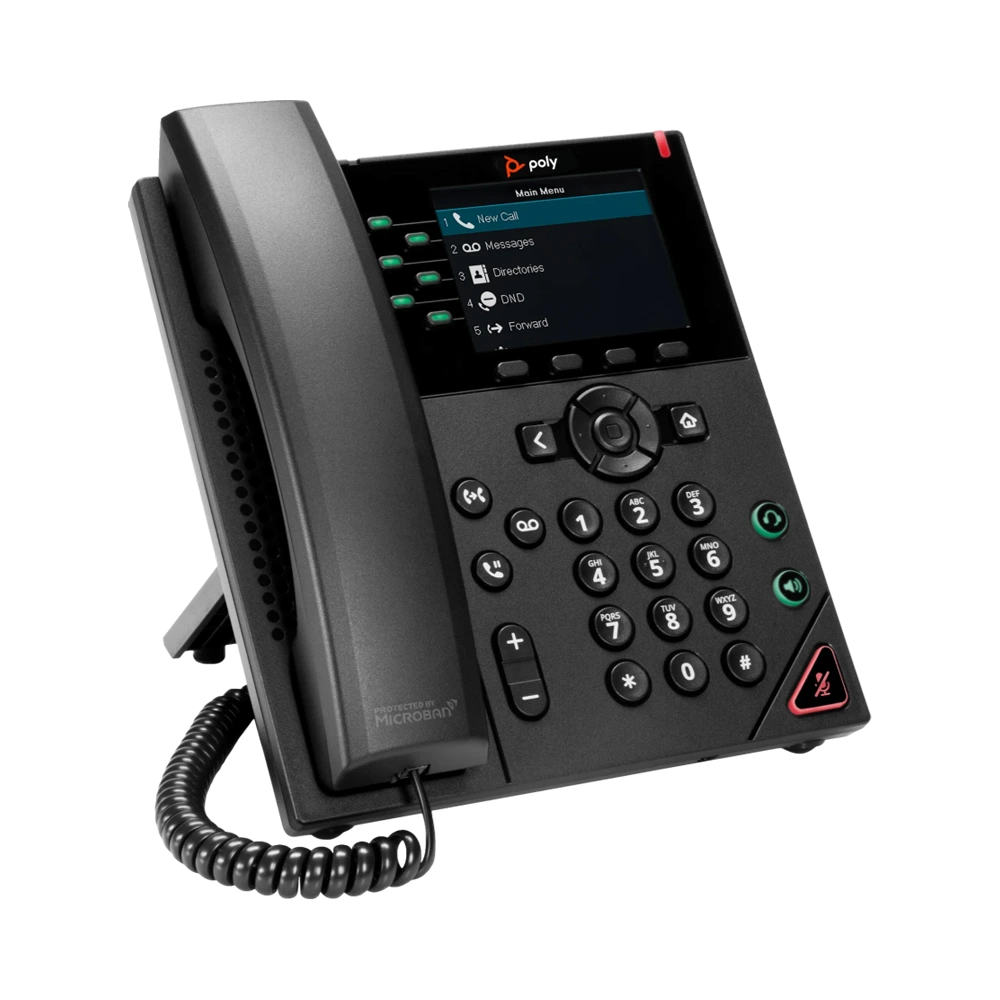 POLY VVX 350 6-Line IP Phone and PoE-enabled
