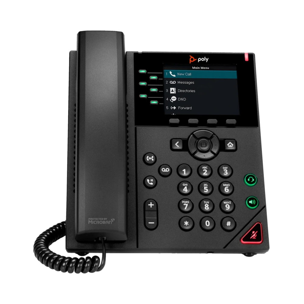 POLY VVX 350 6-Line IP Phone and PoE-enabled