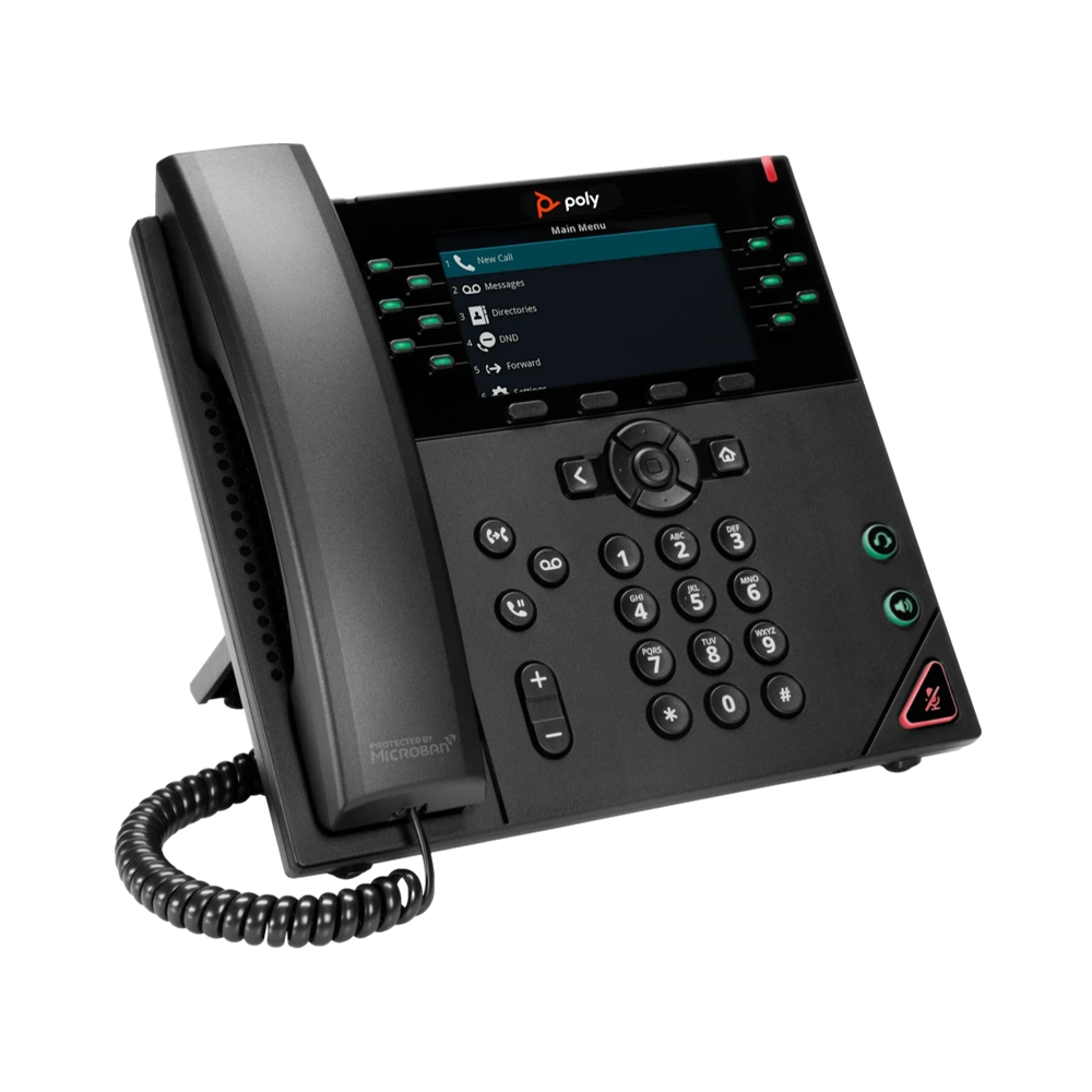 POLY VVX 450 12-Line IP Phone and PoE-enabled