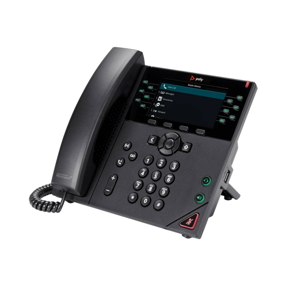 POLY VVX 450 12-Line IP Phone and PoE-enabled