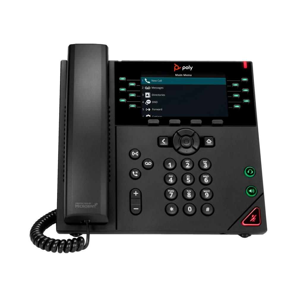 POLY VVX 450 12-Line IP Phone and PoE-enabled