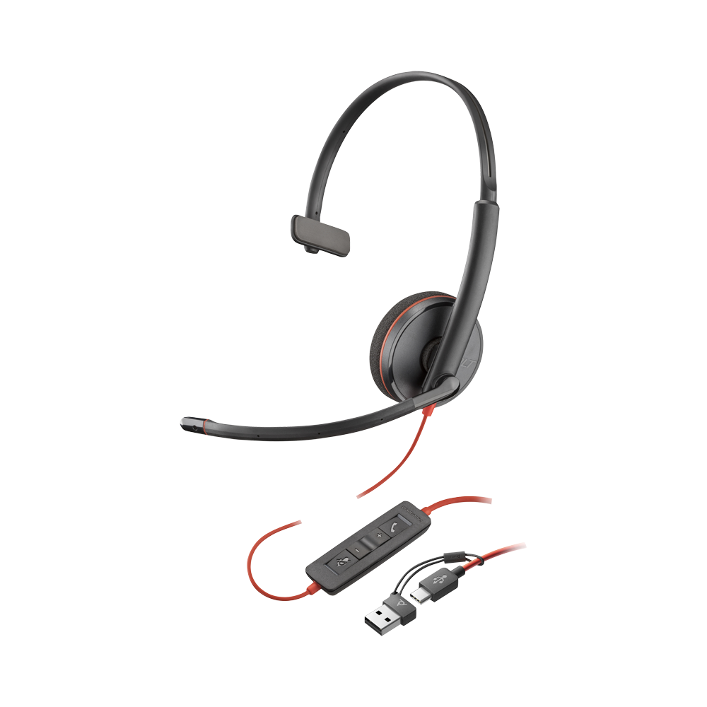 Poly Blackwire C3210 USB-C + USB-A