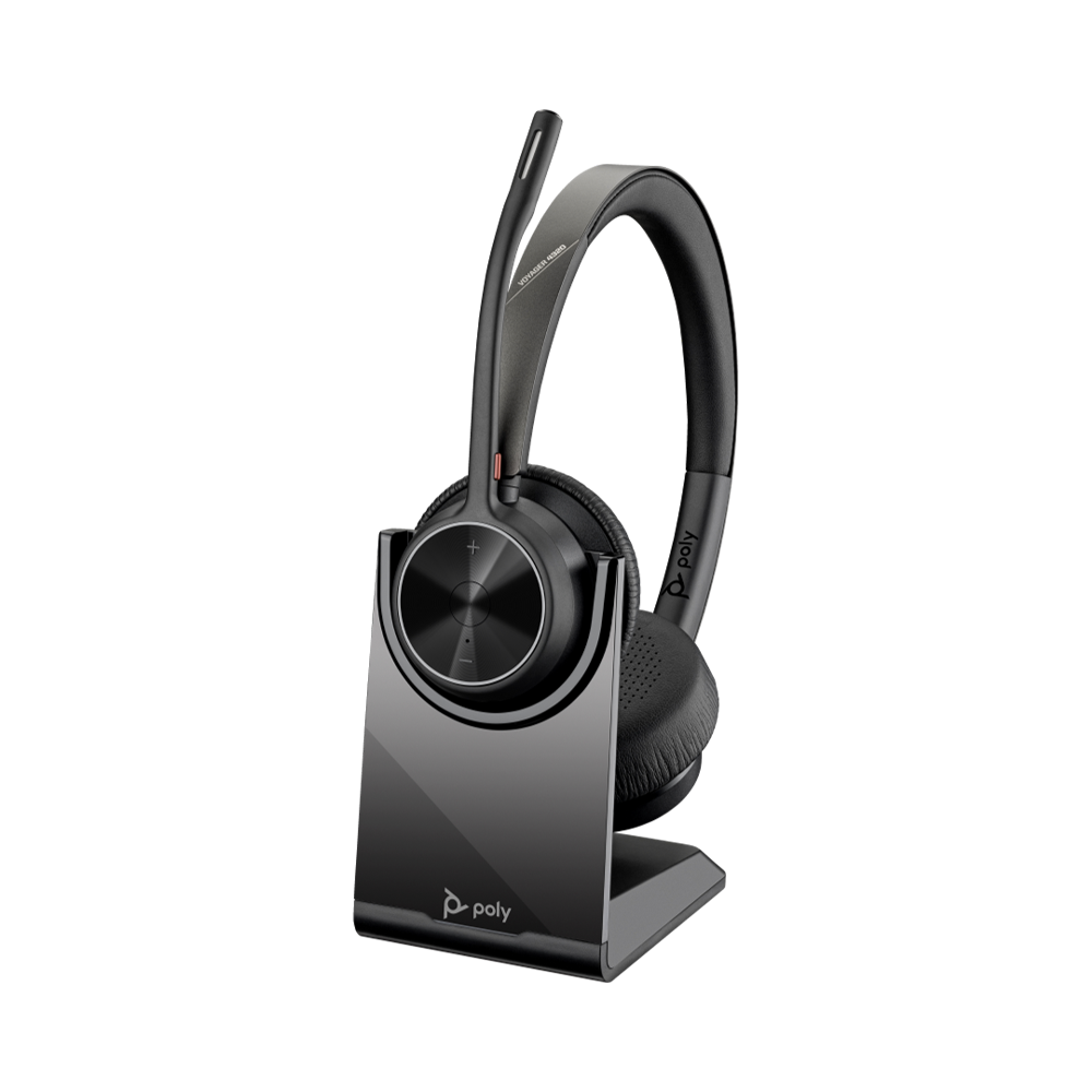 POLY Voyager 4320 UC Stereo USB-A Headset +BT700 USB-A Adapter +Charging Stand
