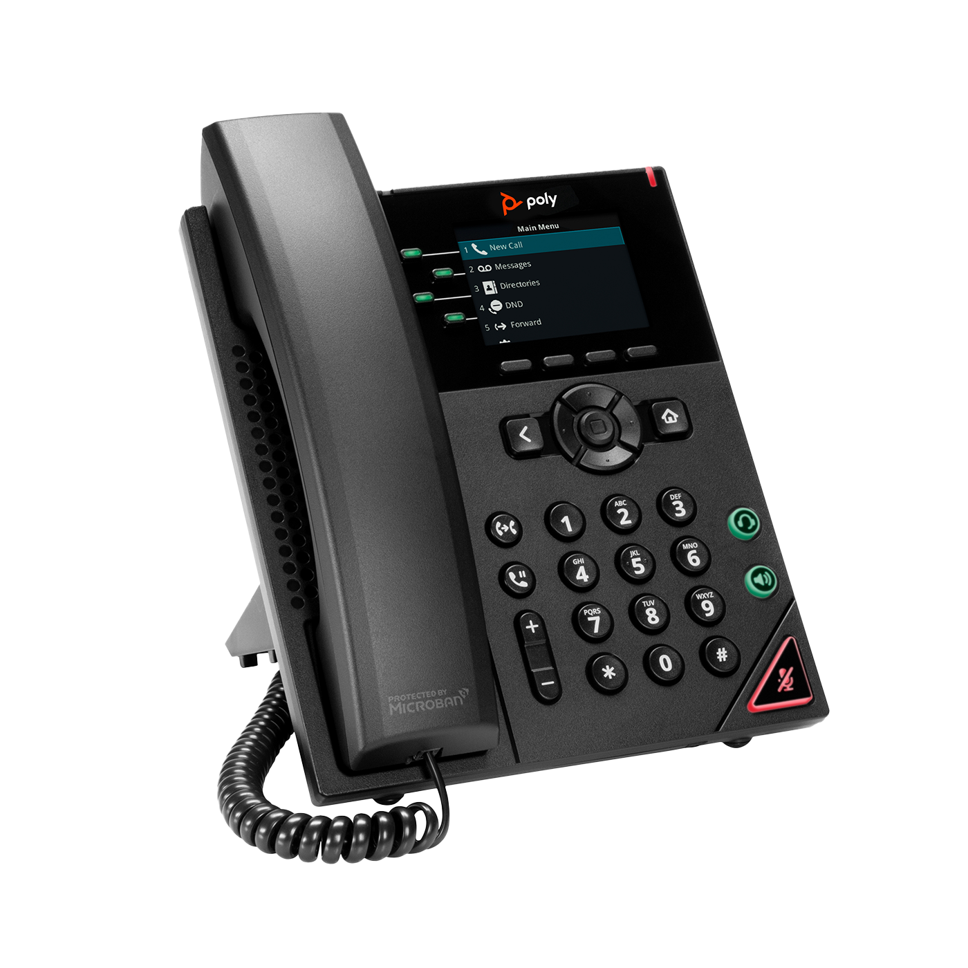 Poly VVX 250 4-Line IP Phone and PoE-enabled